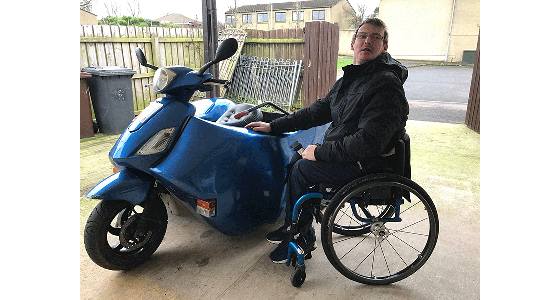 RGK Tiga FX wheelchair folds into Zippy motorbike!