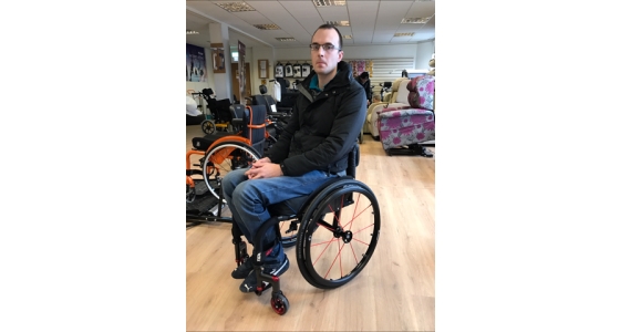 Phillip Kerr gets his new RGK Tiga Wheelchair