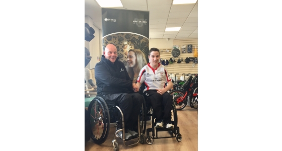 Happy customer Harry Turkington collects his RGK Tiga wheelchair