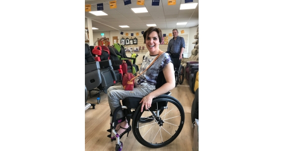 RGK Tiga wheelchair collected by lovely customer Maria
