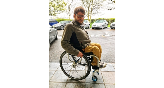 Andy Ryan takes delivery of his new RGK Tiga wheelchair