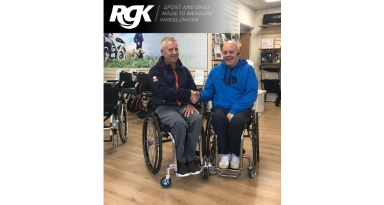 RGK Tiga Wheelchair collected by happy customer Aubrey Bingham