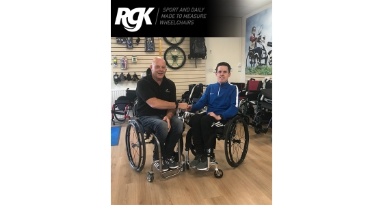 Alan Patterson collects his RGK Tiga Sub 4 active wheelchair