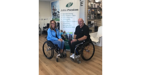 Julie Wilson collects her new RGK Tiga wheelchair