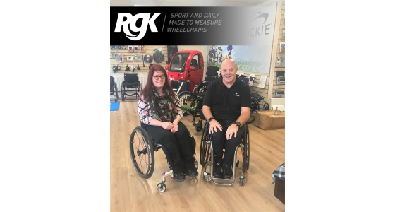 Teresa Stewart collects her new RGK Tiga wheelchair