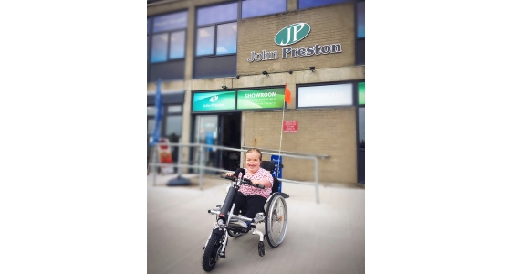 Firefly wheelchair attachment - happy customer Sarah