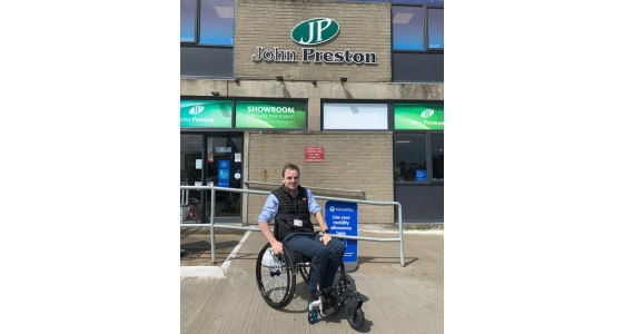 Jonathan collects his custom RGK Tiga Sub 4 Wheelchair