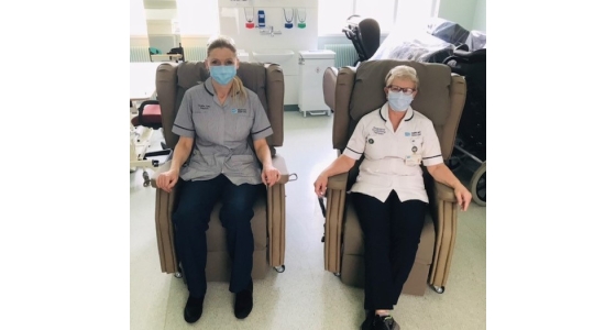 The Occupational Therapists at Mid Ulster Hospital Magherafelt enjoying their brand new Configura Comfort Chairs 