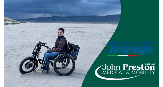 Sophie rocks her new TriRide T-Rocks - Wheelchair Power Attachments