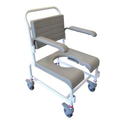 M2 Compact Mobile Shower Commode Horseshoe Seat 150kg