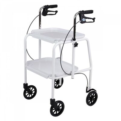 Walker Trolley With Brakes White